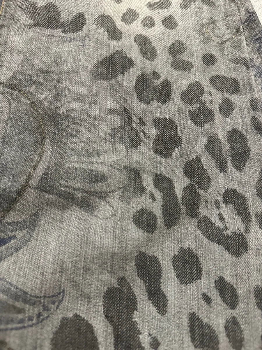 SS2006 Cavalli Contemporary Panther Astro Grey Pants (S) 7