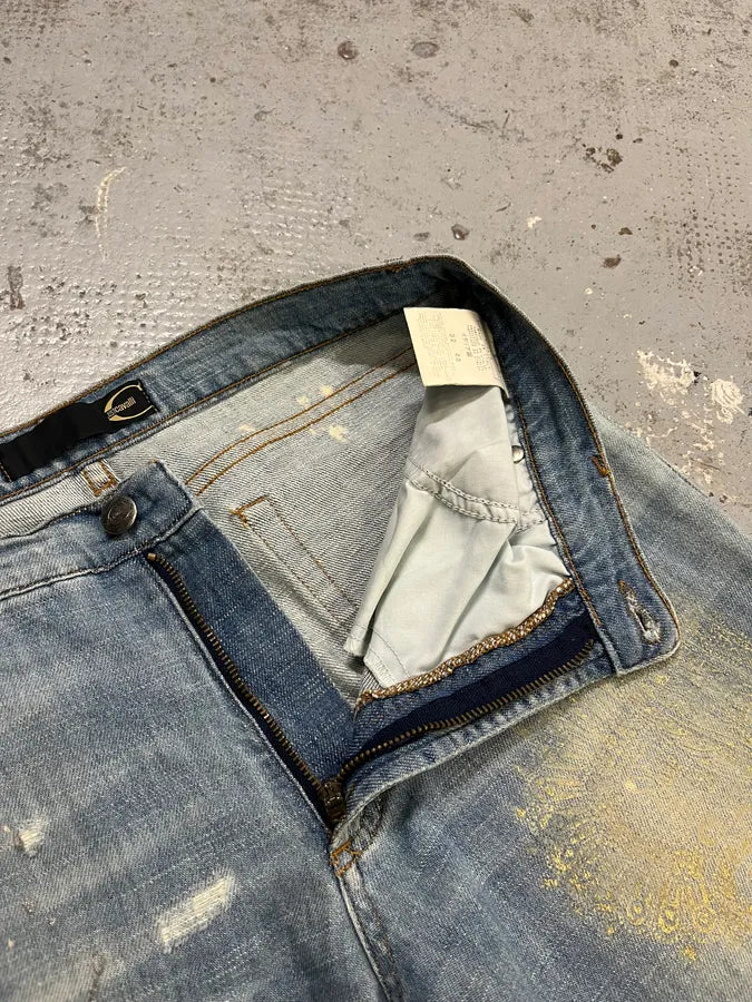 SS2006 Cavalli Gold Embellished Light Blue Distressed Jeans xmXinPX 10