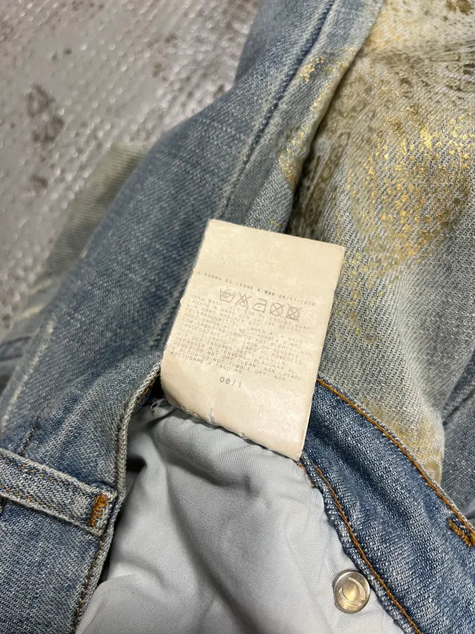 SS2006 Cavalli Gold Embellished Light Blue Distressed Jeans xmXinPX 13