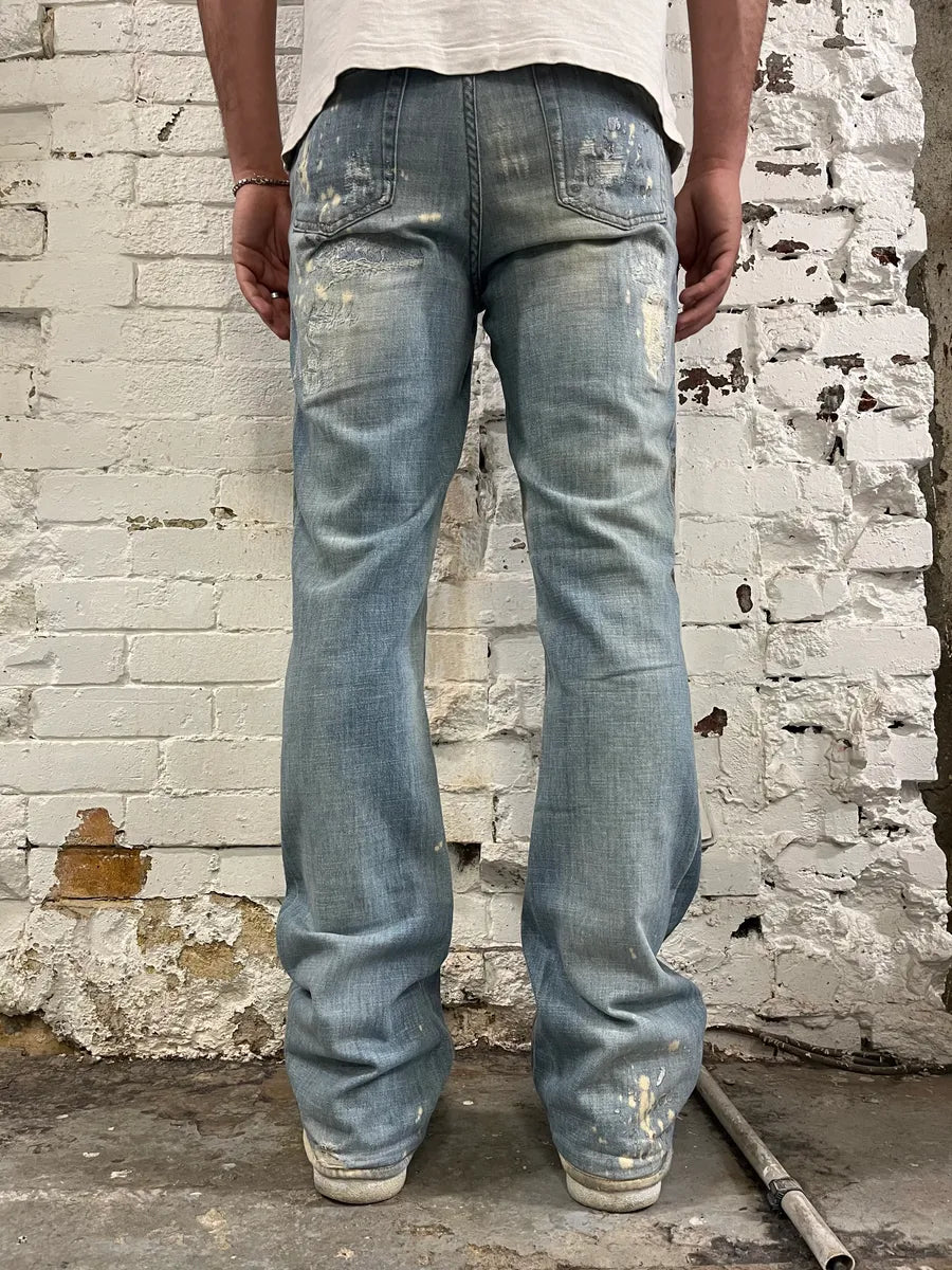 SS2006 Cavalli Gold Embellished Light Blue Distressed Jeans xmXinPX 3