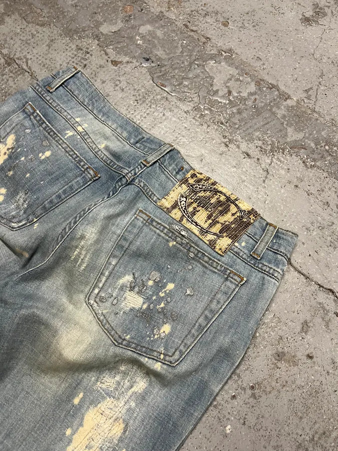 SS2006 Cavalli Gold Embellished Light Blue Distressed Jeans xmXinPX 8