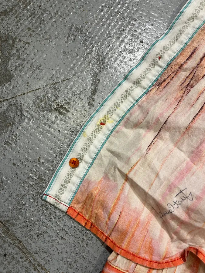 SS2006 Cavalli Tie-Dye Striped Orange Shirt hYvqfqs 10