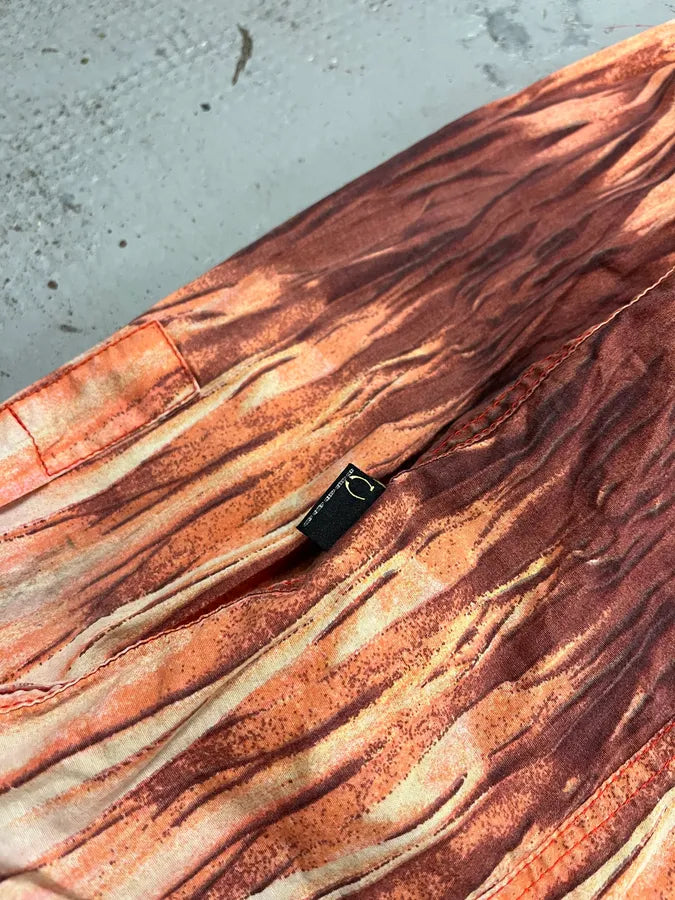 SS2006 Cavalli Tie-Dye Striped Orange Shirt hYvqfqs 8