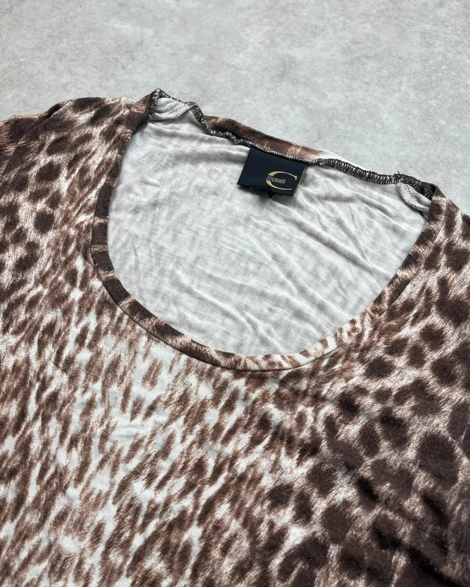 SS2006 Cavalli White & Brown Leopard Print T-Shirt gaBodRZ 4