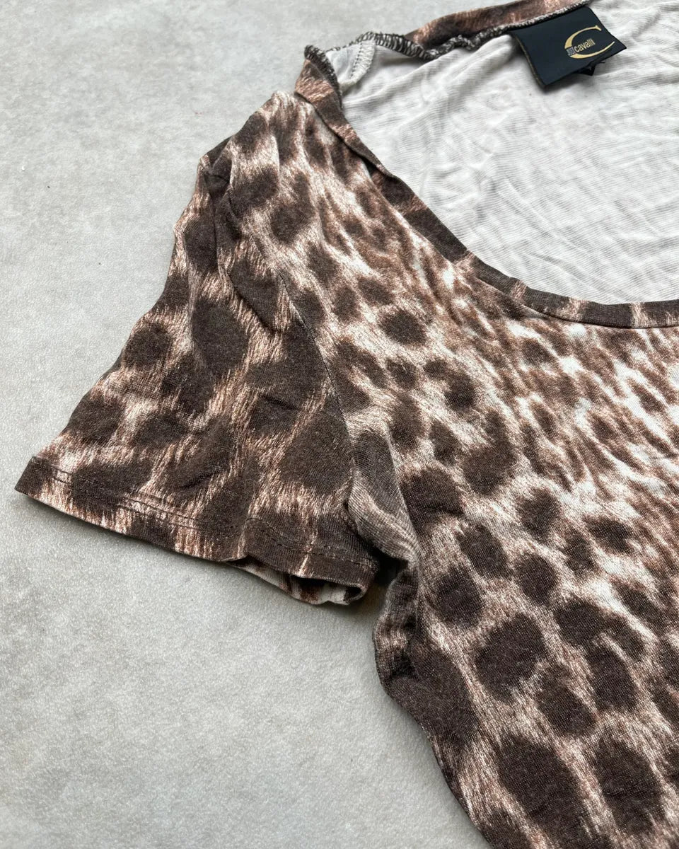 SS2006 Cavalli White & Brown Leopard Print T-Shirt gaBodRZ 5