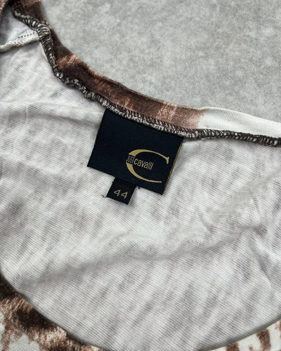 SS2006 Cavalli White & Brown Leopard Print T-Shirt gaBodRZ 8