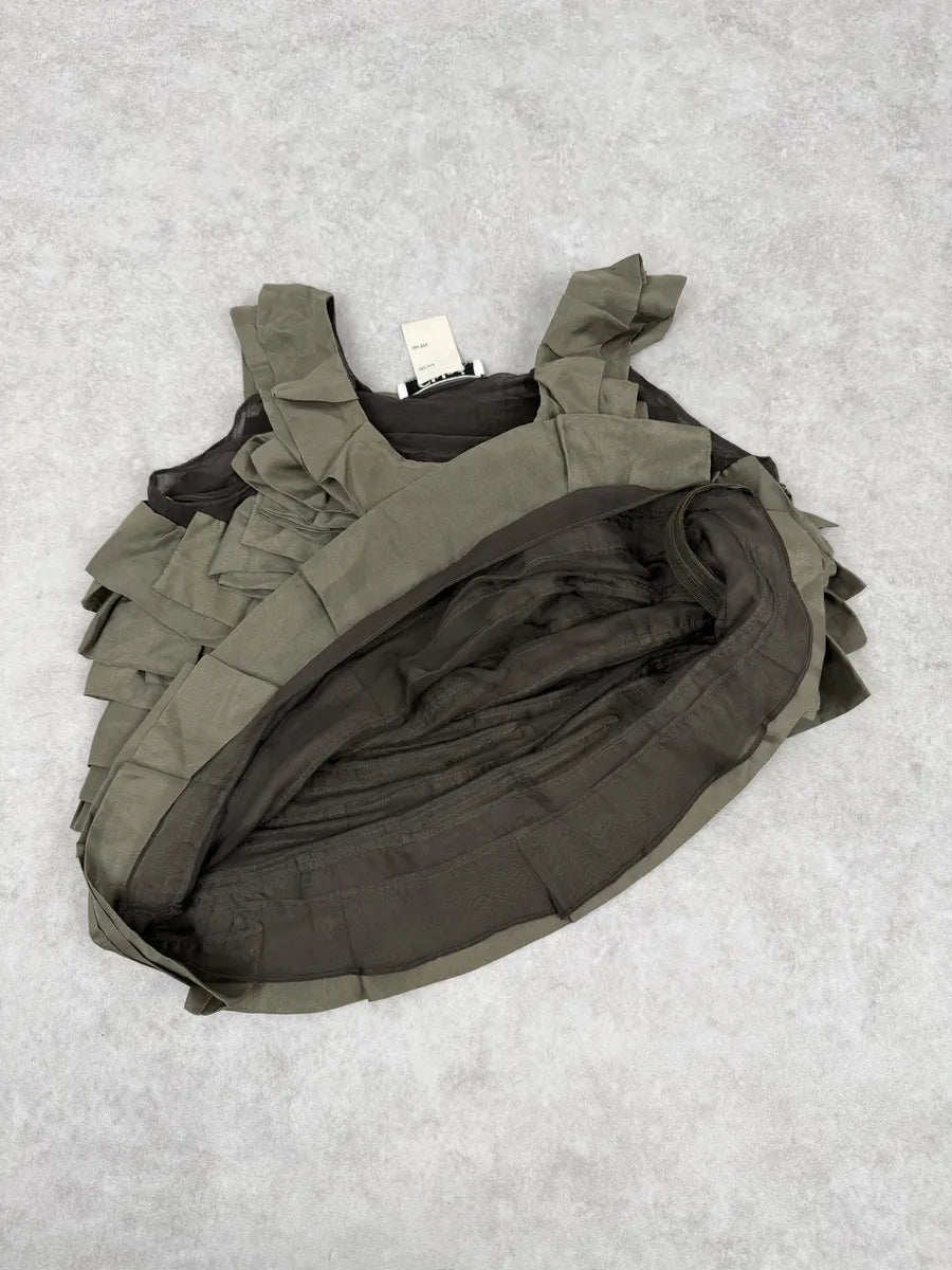 SS2006 Chloé Khaki Green Relief Silk Tank Top BYOEYKb 5