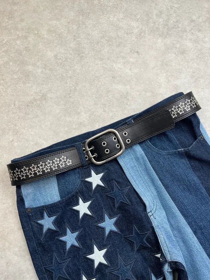 SS2006 Dior Homme Black Leather Star Studded Belt by Hedi Slimane anilyfE 1