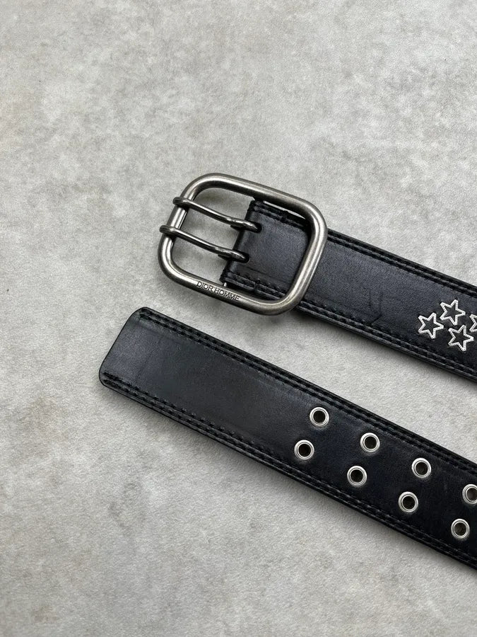 SS2006 Dior Homme Black Leather Star Studded Belt by Hedi Slimane anilyfE 4