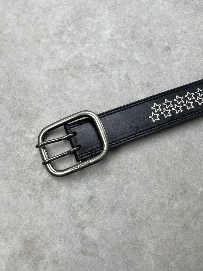 SS2006 Dior Homme Black Leather Star Studded Belt by Hedi Slimane anilyfE 5