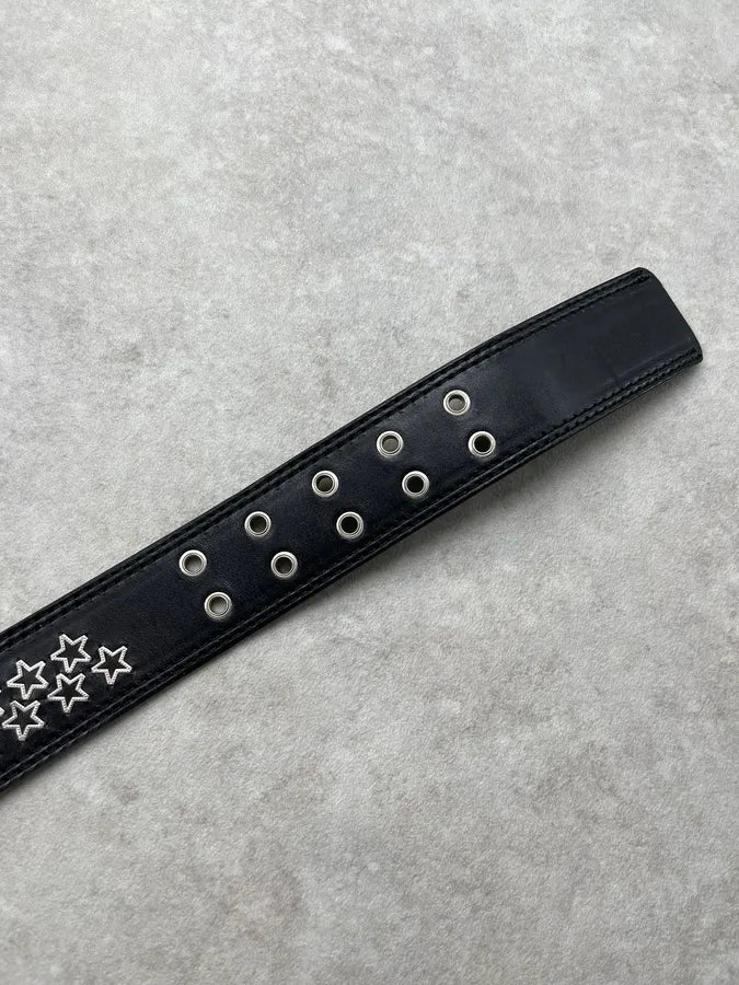SS2006 Dior Homme Black Leather Star Studded Belt by Hedi Slimane anilyfE 6