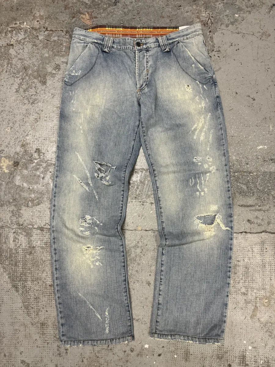 SS2006 Dolce & Gabbaba Blue Faded Denim Jeans (L) VqPkymi 1