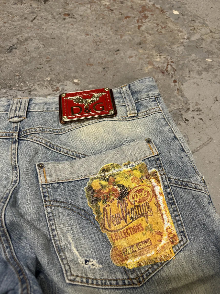 SS2006 Dolce & Gabbaba Blue Faded Denim Jeans (L) VqPkymi 9