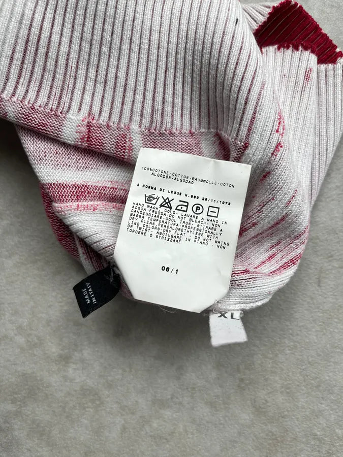 SS2006 Dolce & Gabbana Abstract Red & White V Neck Sweater dnLhgnh 10