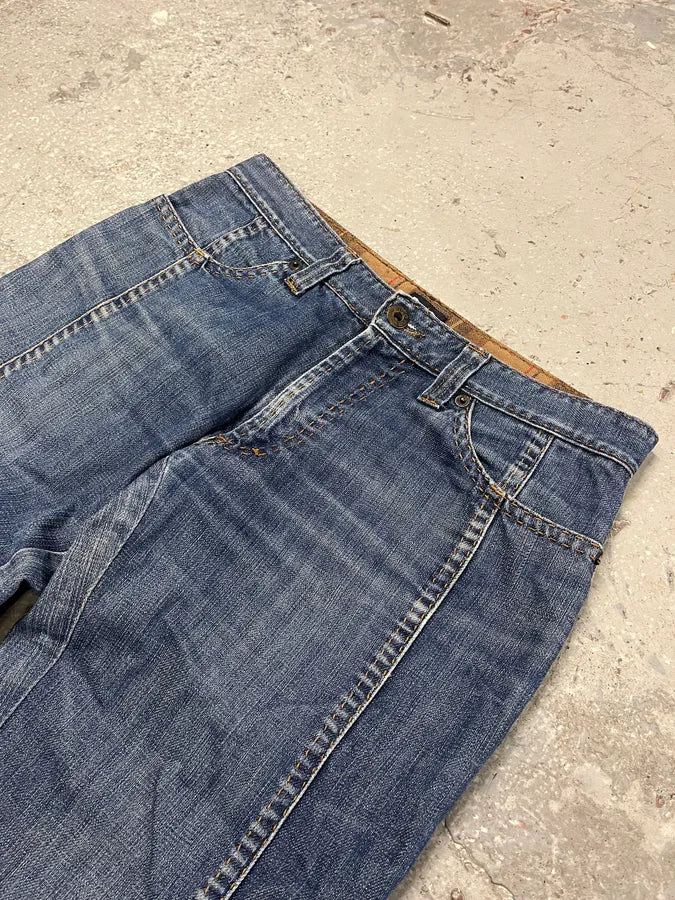 SS2006 Dolce & Gabbana Avant-Garde Blue Twisted Denim Jeans (S) 3