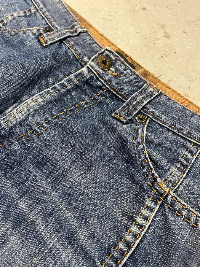 SS2006 Dolce & Gabbana Avant-Garde Blue Twisted Denim Jeans (S) 4