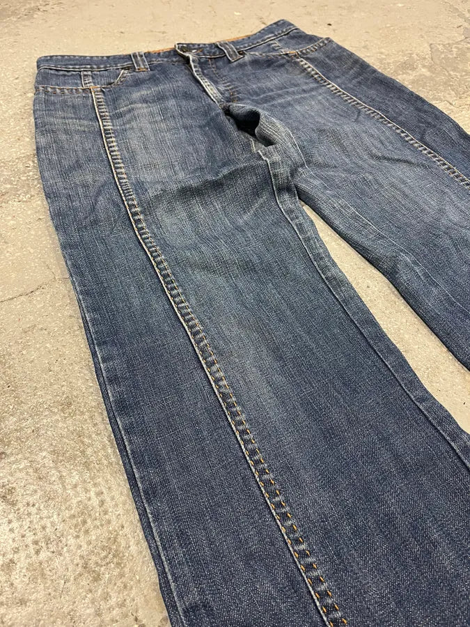 SS2006 Dolce & Gabbana Avant-Garde Blue Twisted Denim Jeans (S) 5