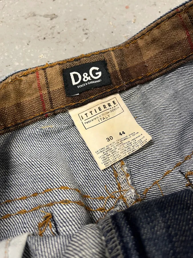 SS2006 Dolce & Gabbana Avant-Garde Blue Twisted Denim Jeans (S) 6