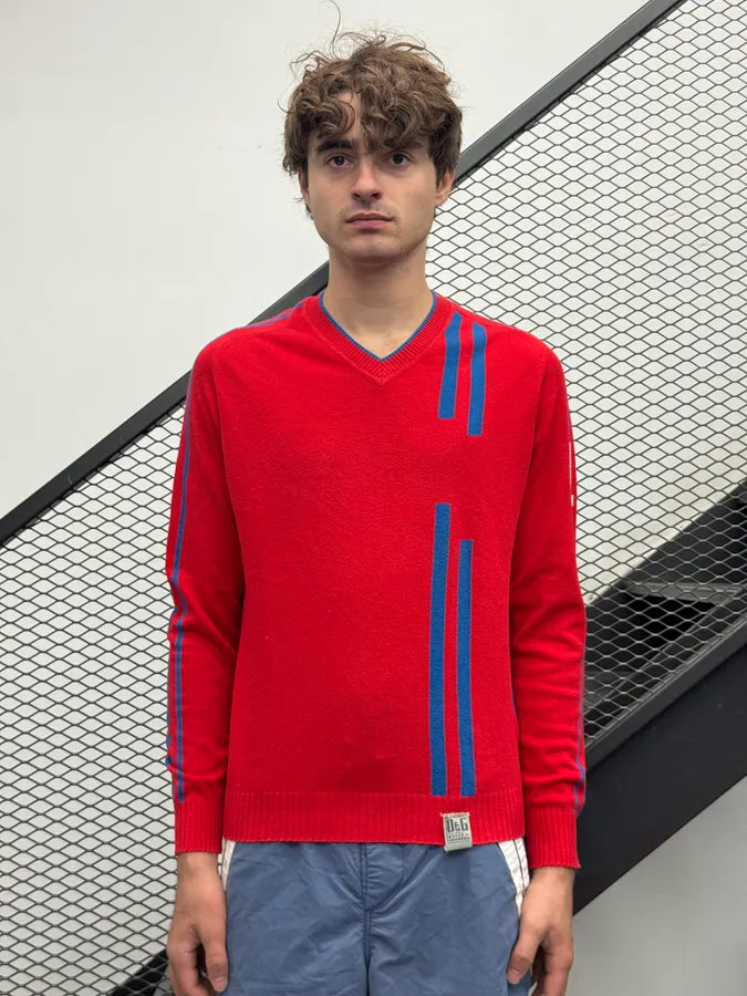 SS2006 Dolce & Gabbana Back Number Red Wool Sweater PoogCDz 1