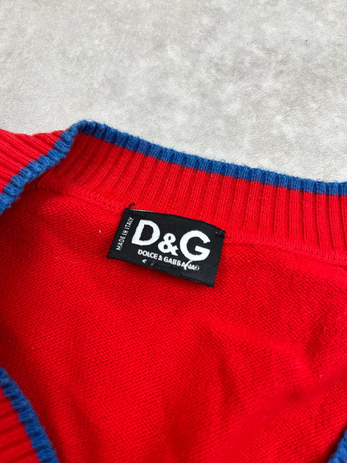 SS2006 Dolce & Gabbana Back Number Red Wool Sweater PoogCDz 7