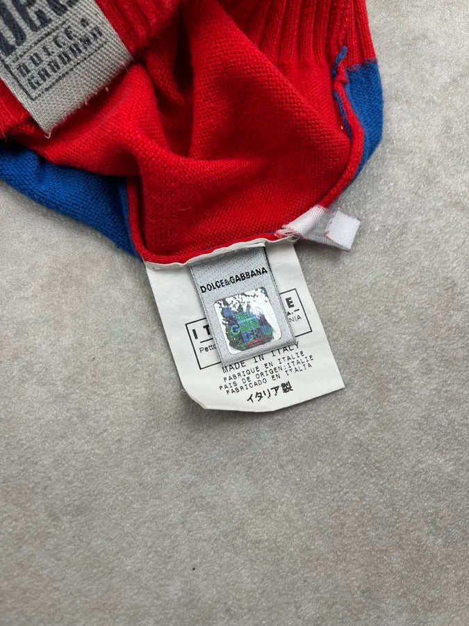 SS2006 Dolce & Gabbana Back Number Red Wool Sweater PoogCDz 9