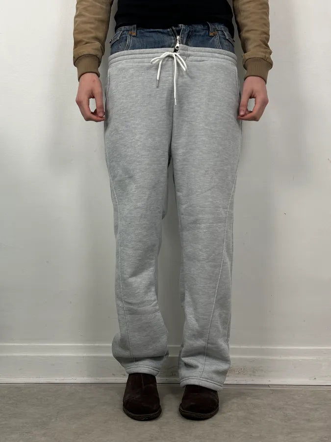 SS2006 Dolce & Gabbana Beige Denim Hybrid Jogger Pants HIadVCt 2