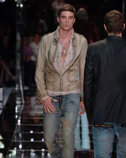 SS2006 Dolce & Gabbana Beige Leather Jacket (M) 1
