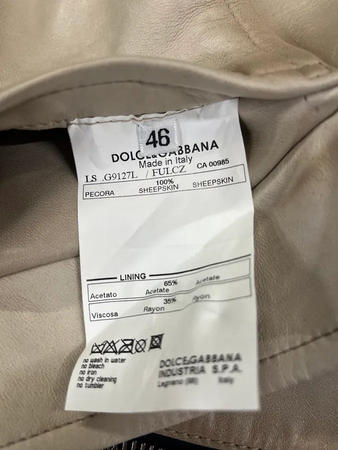 SS2006 Dolce & Gabbana Beige Leather Jacket (M) 10