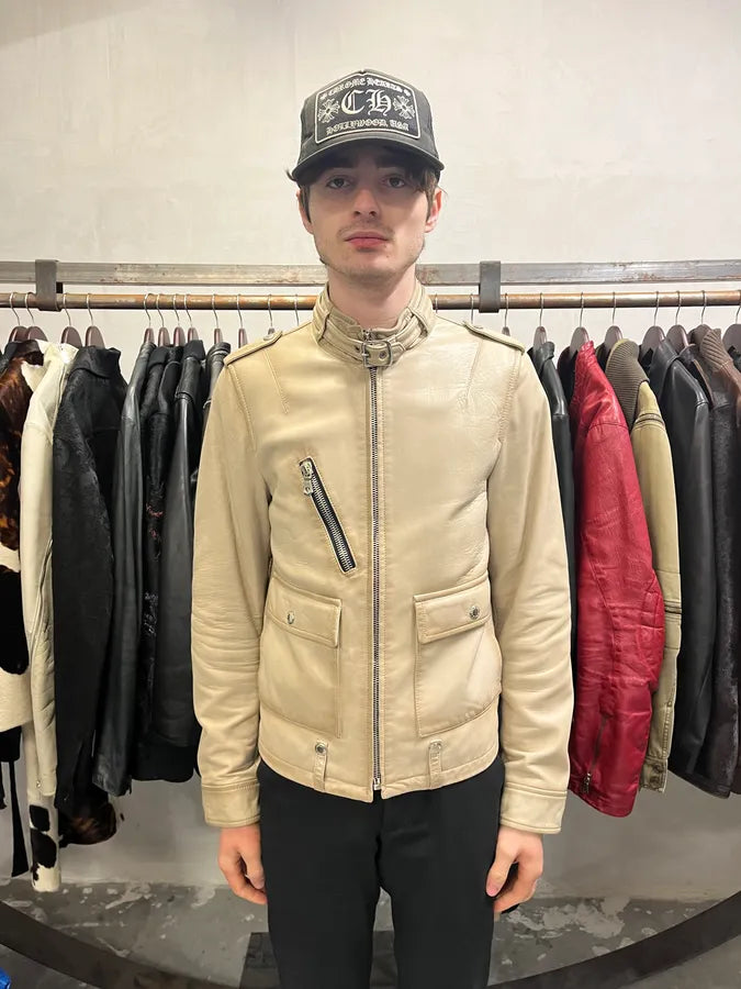SS2006 Dolce & Gabbana Beige Leather Jacket (M) 5