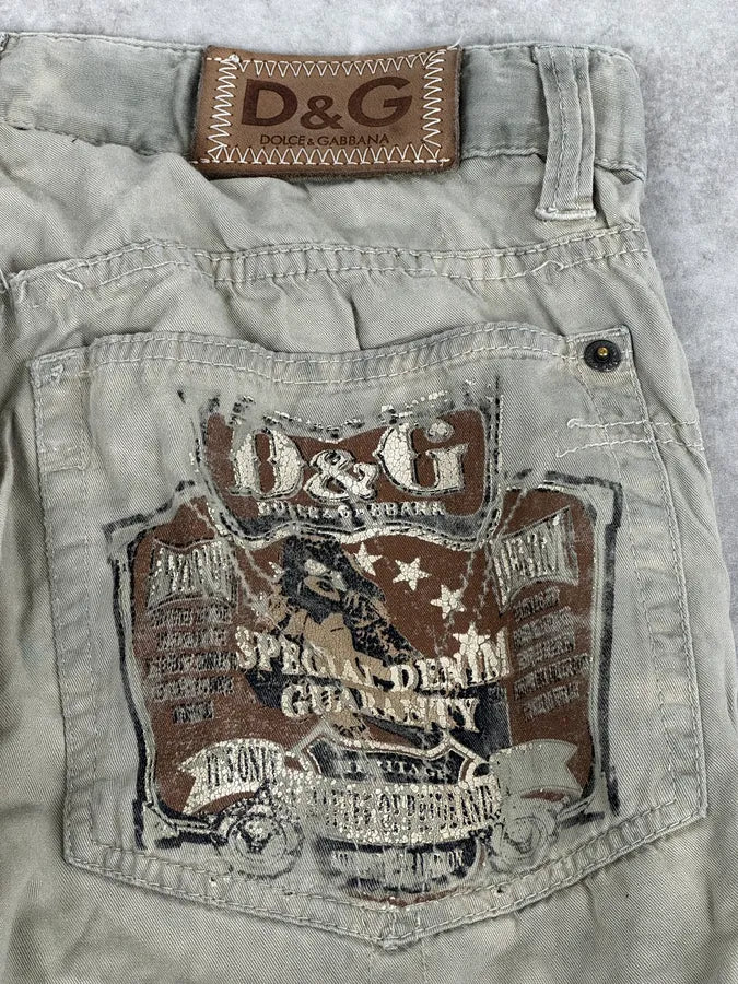 SS2006 Dolce & Gabbana Beige Signature Cozy Pants vdDZVKp 7