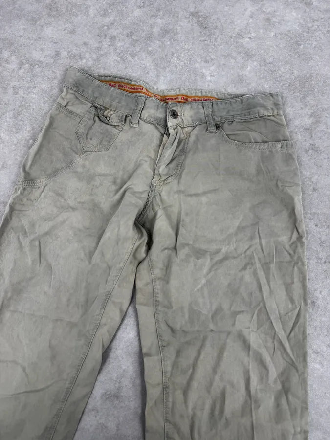 SS2006 Dolce & Gabbana Beige Signature Cozy Pants vdDZVKp 5