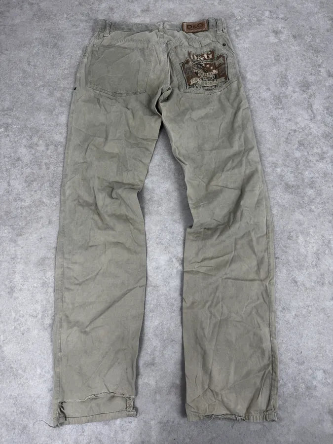 SS2006 Dolce & Gabbana Beige Signature Cozy Pants vdDZVKp 0