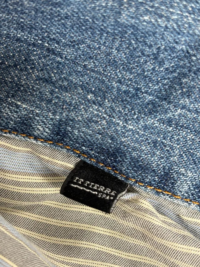 SS2005 Dolce & Gabbana Blue & White Snakeskin Effect Denim Vest Jacket jRnQkBZ 13