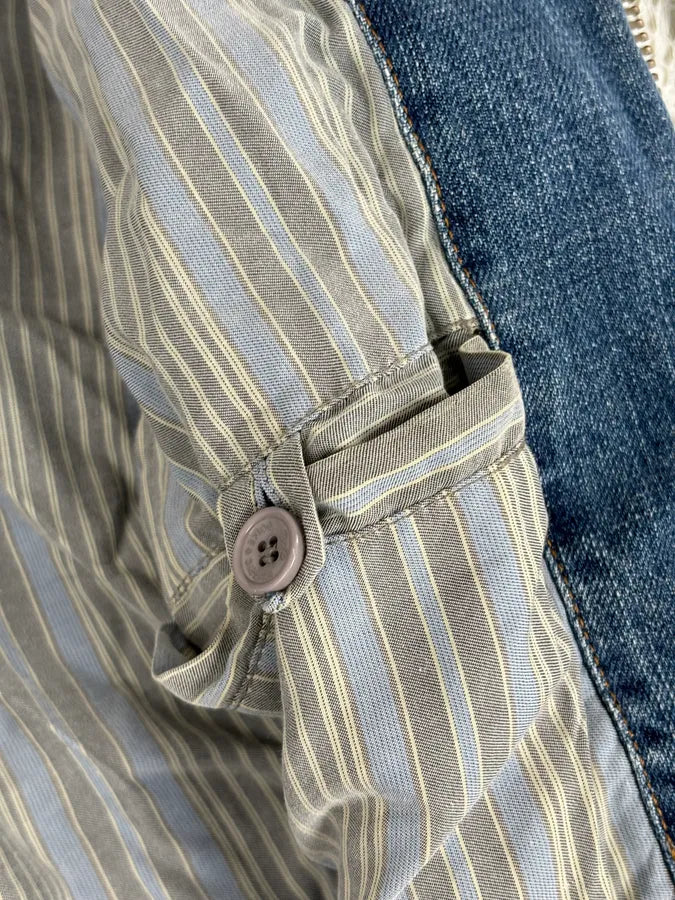 SS2005 Dolce & Gabbana Blue & White Snakeskin Effect Denim Vest Jacket jRnQkBZ 10