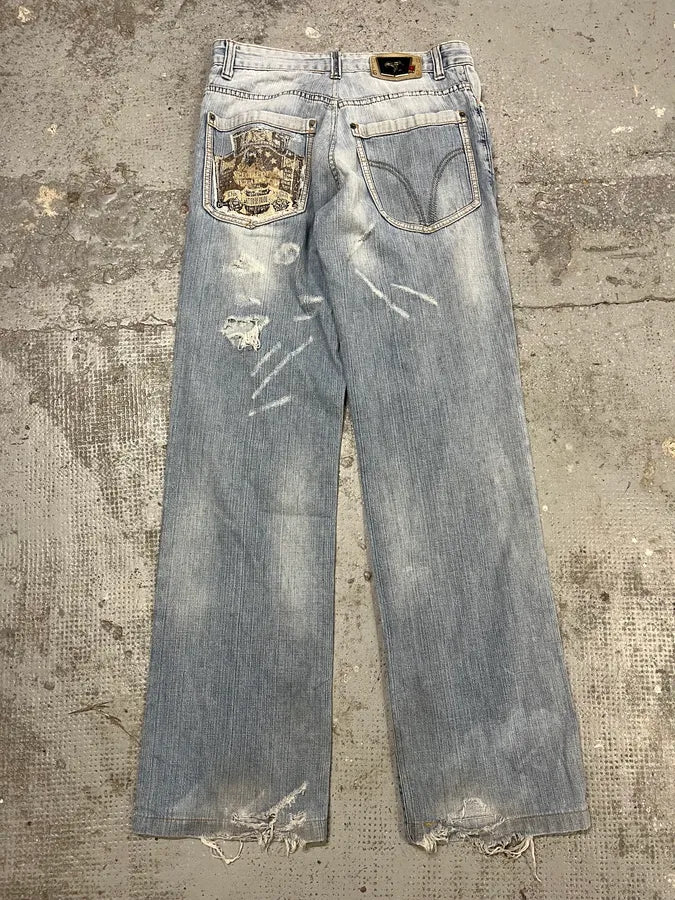 SS2006 Dolce & Gabbana Blue Denim Rebel Jeans (M) yrRWqhN 0
