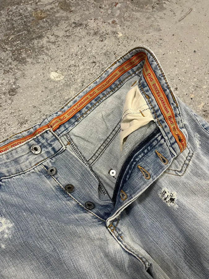 SS2006 Dolce & Gabbana Blue Denim Rebel Jeans (M) yrRWqhN 7