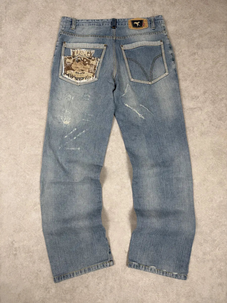 SS2006 Dolce & Gabbana Blue Distressed Contemporary Denim Jeans SZNbrIp 3