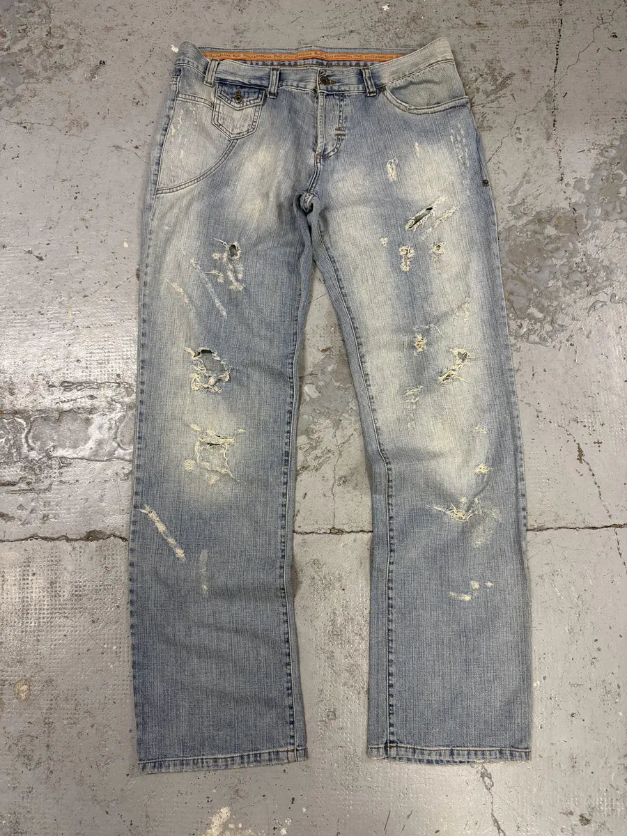 SS2006 Dolce & Gabbana Blue Distressed Denim Jeans UwewWyb 4