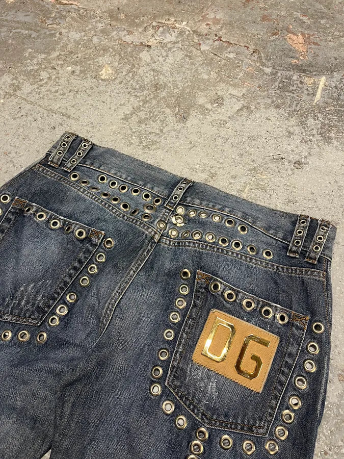 SS2006 Dolce & Gabbana Blue Eyled Denim Jeans (L) cCsWuah 10