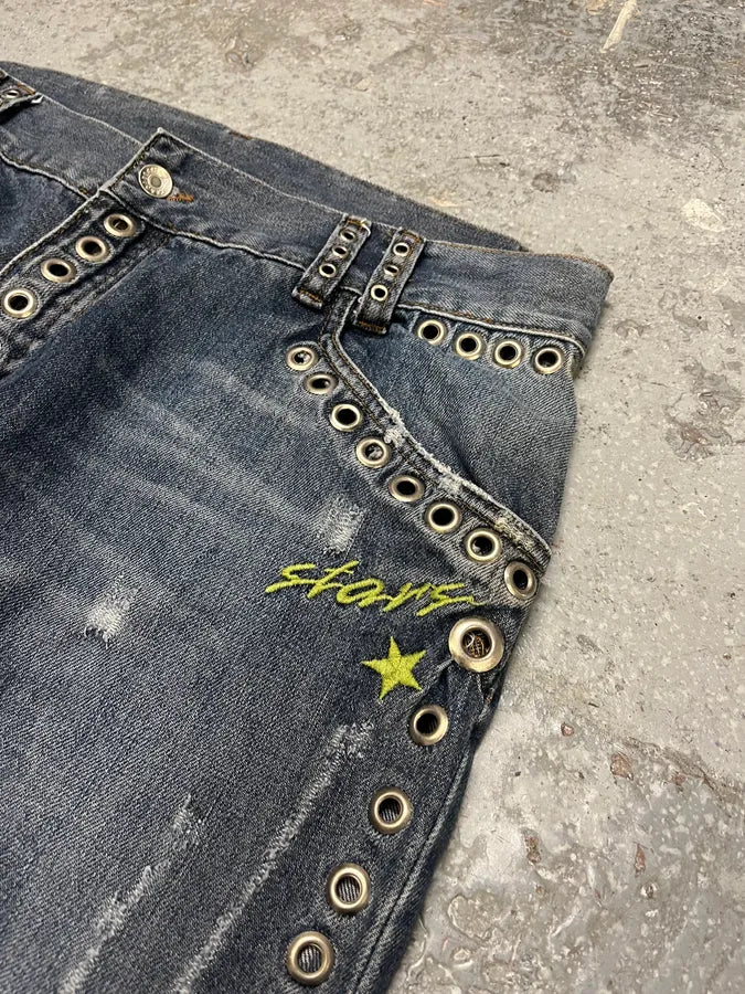 SS2006 Dolce & Gabbana Blue Eyled Denim Jeans (L) cCsWuah 6