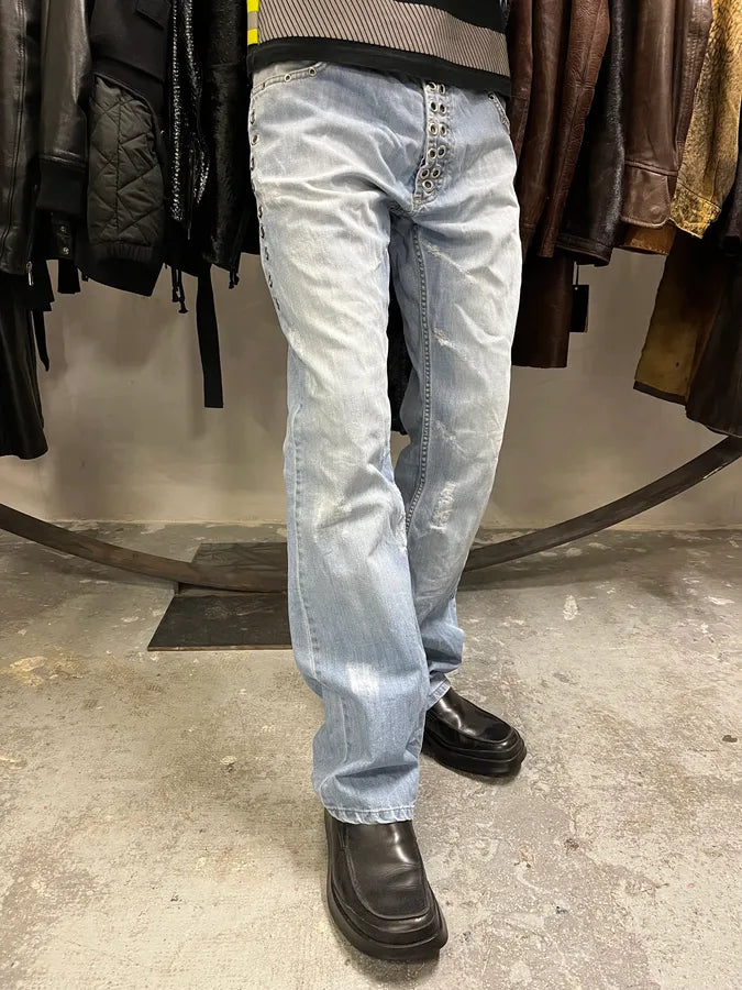 SS2006 Dolce & Gabbana Blue Eyled Denim Jeans qhDuocs 2