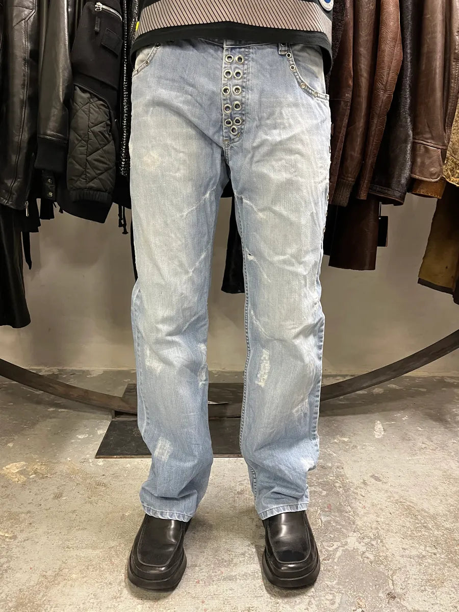 SS2006 Dolce & Gabbana Blue Eyled Denim Jeans qhDuocs 3