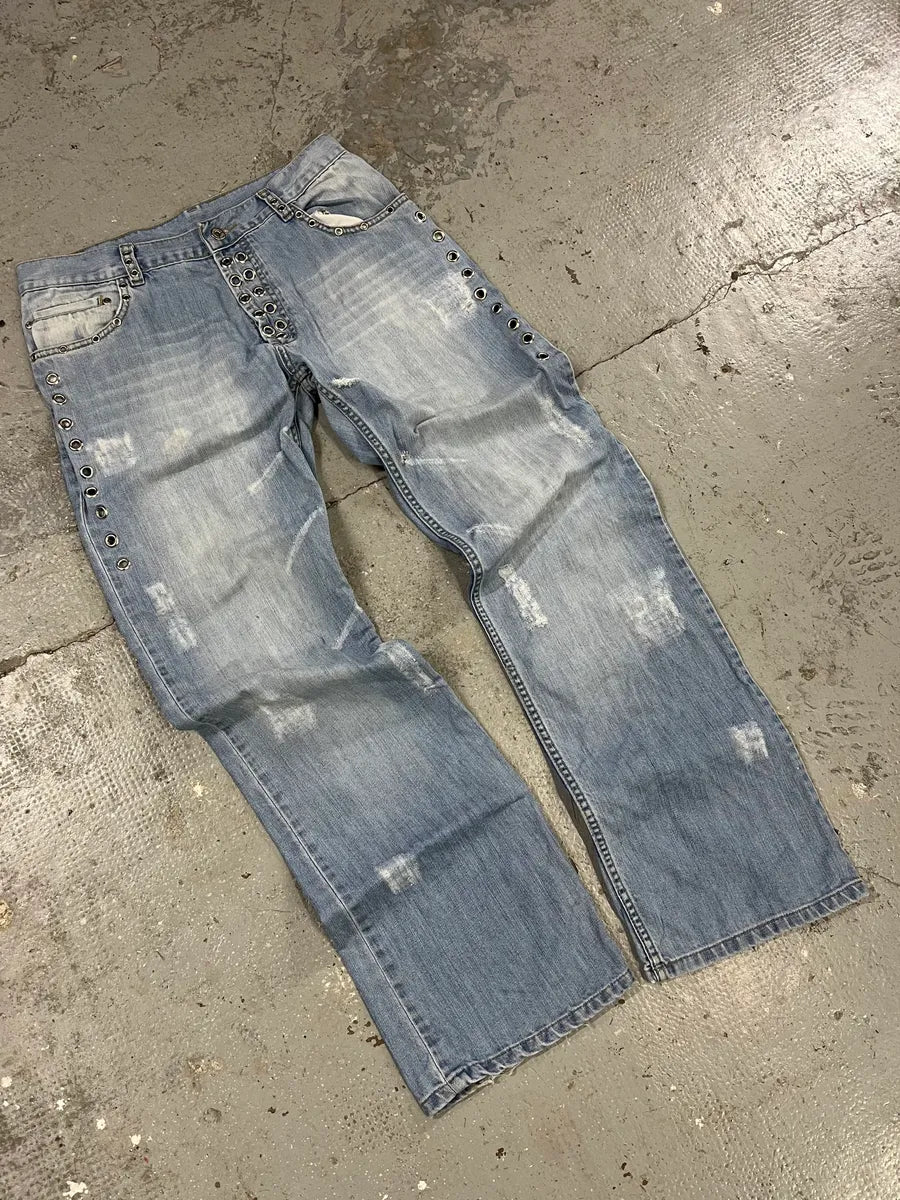 SS2006 Dolce & Gabbana Blue Eyled Denim Jeans qhDuocs 4