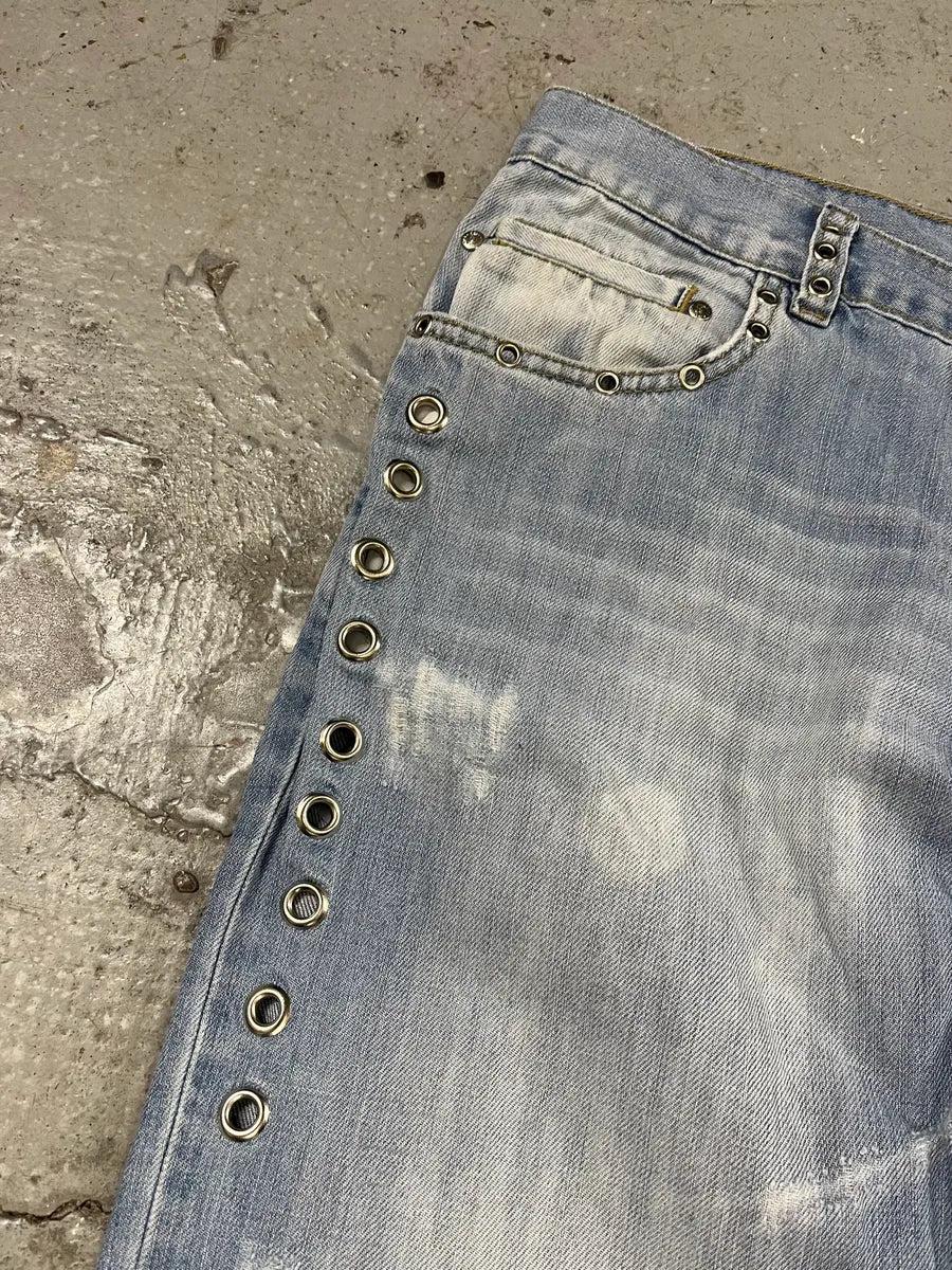 SS2006 Dolce & Gabbana Blue Eyled Denim Jeans qhDuocs 5