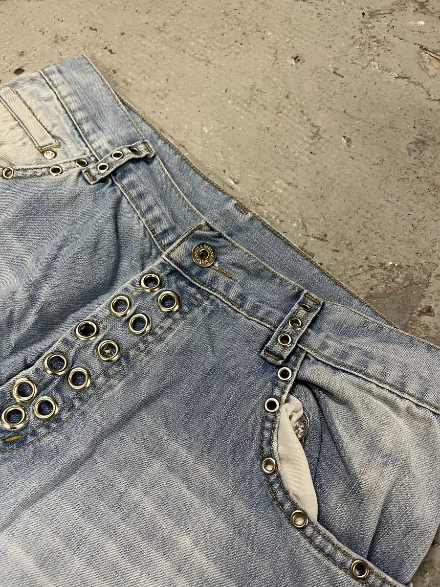 SS2006 Dolce & Gabbana Blue Eyled Denim Jeans qhDuocs 7