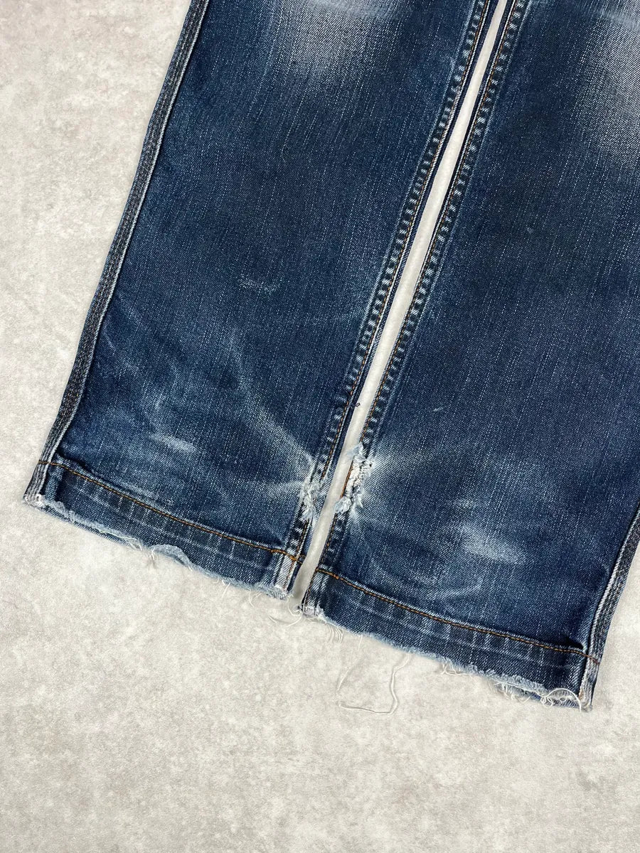 SS2006 Dolce & Gabbana Blue Faded Distressed Denim Jeans PVzPSUw 10