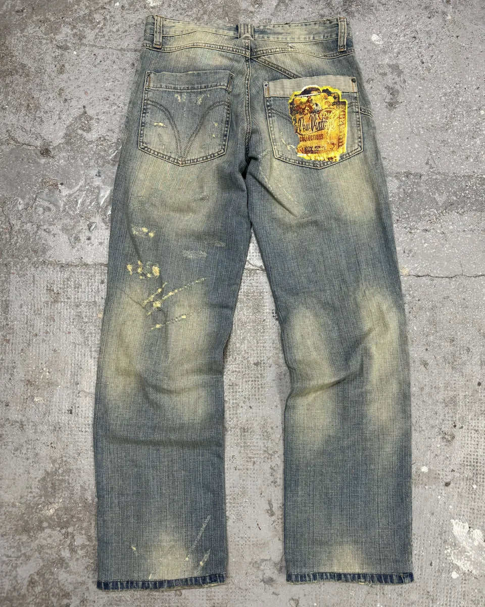 SS2006 Dolce & Gabbana Blue Faded Distressed Denim Jeans  (S/M) 2
