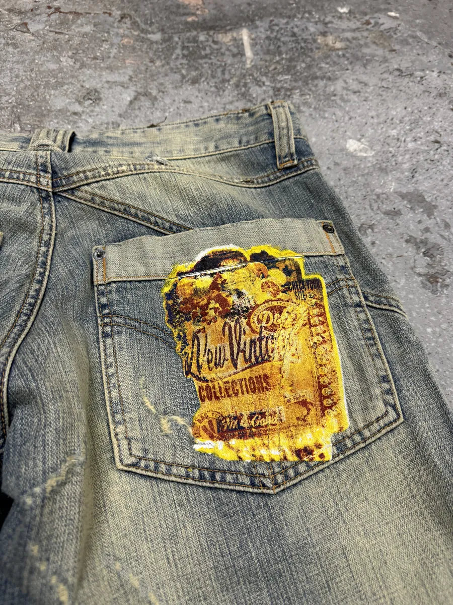 SS2006 Dolce & Gabbana Blue Faded Distressed Denim Jeans  (S/M) 7