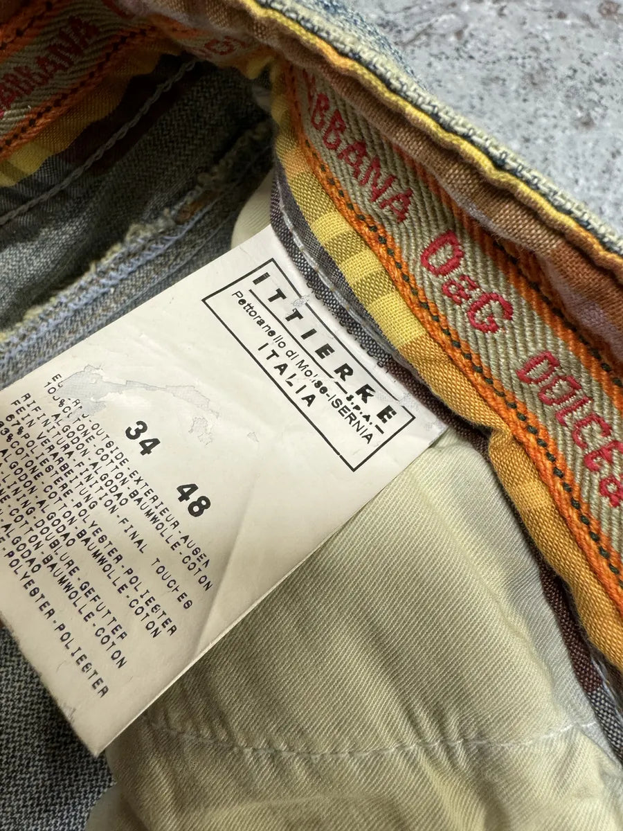 SS2006 Dolce & Gabbana Blue Faded Distressed Denim Jeans  (S/M) 8