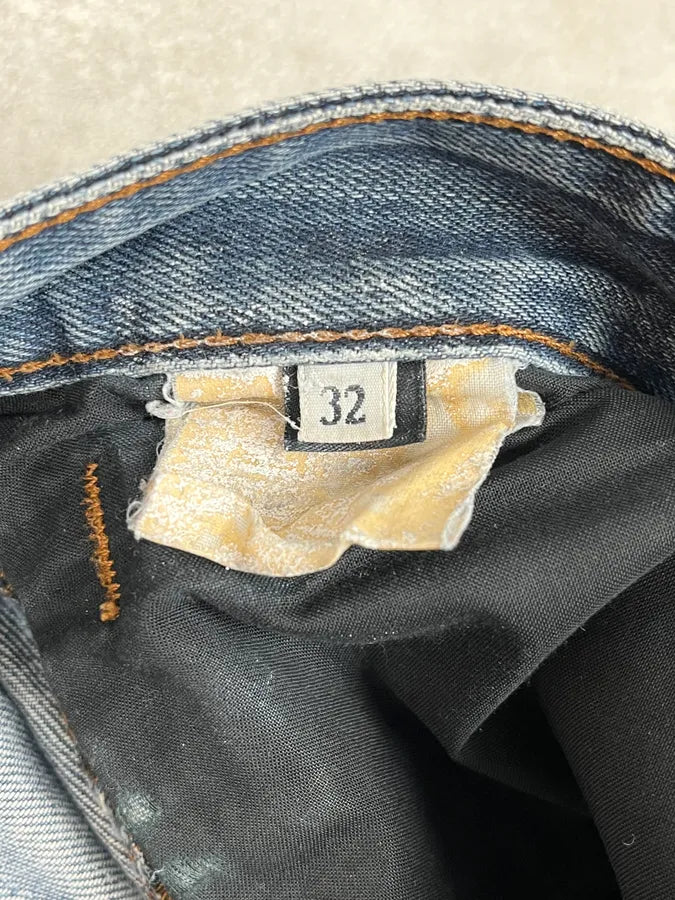 SS2006 Dolce & Gabbana Blue Faded Distressed Denim Jeans PVzPSUw 11